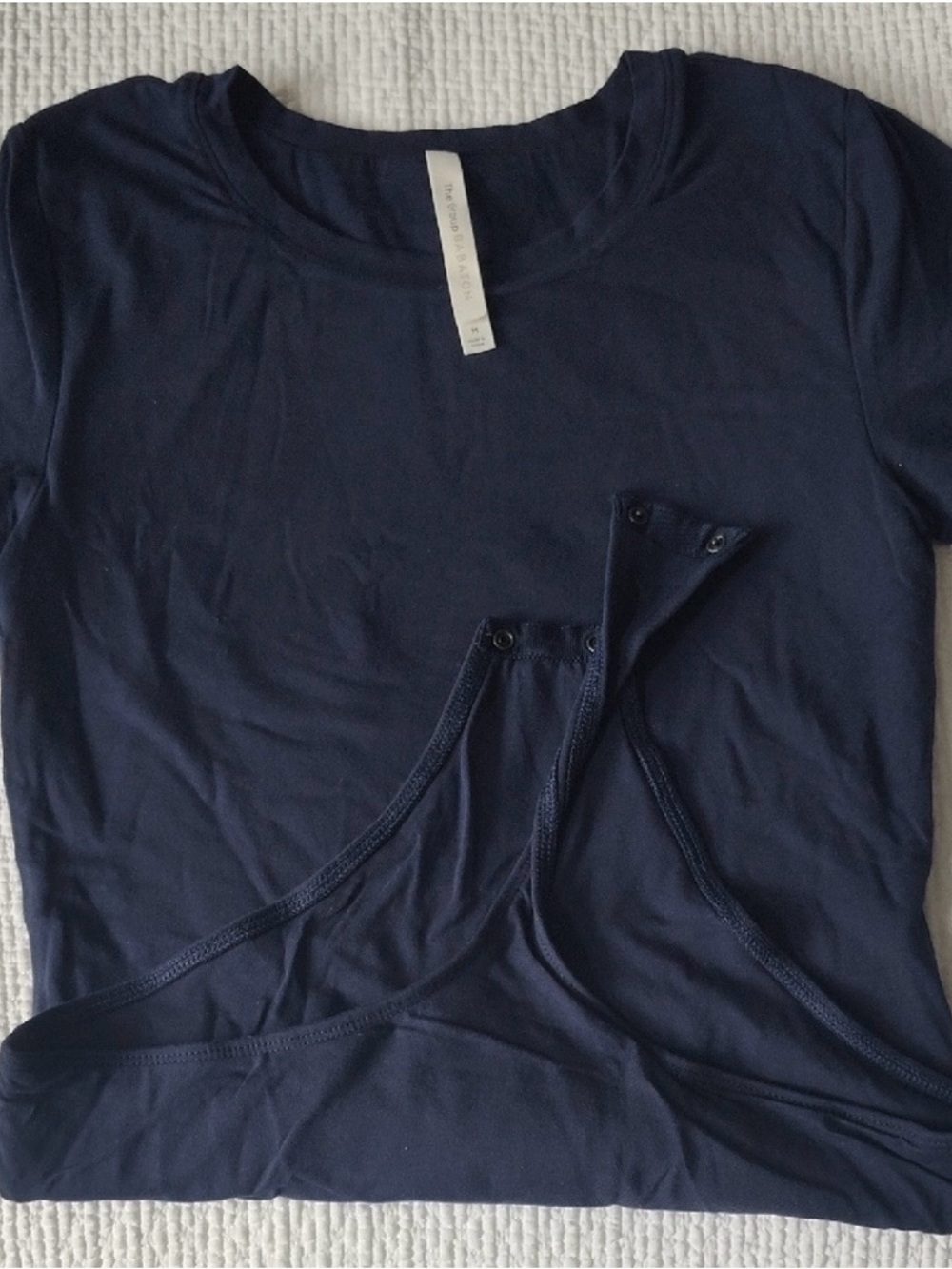 Babaton Navy Short Sleeve Nursing Bodysuit